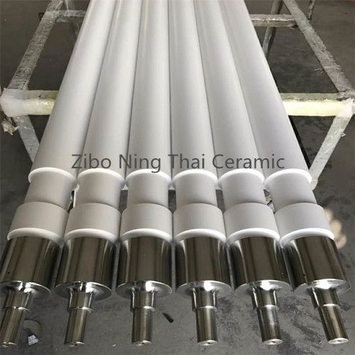Fused silica ceramic roller for tempered glass furnace