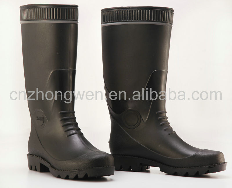 Men Black PVC Rain Boot