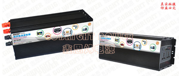 2500W纯正弦波逆变器 【产品特点】 1)采用美国领先的双CPU单片机智能控制技术,高可靠性、低故障率; 2)开机软启动,纯正弦波输出,带负载能力强,应用范围广; 3)具有完善的保护功能(输入低压保护、输入过压保护、过载保护、过温保护、输出短路保护等),大大提高产品的可靠性; 4)体积小、重量轻,内部采用CPU集成控制、贴片技术; 5)智能温控式散热风机,采用CPU控制散热风机的工作状态,大大延长风机寿命,并节约电能、提高效率; 6)工作噪音小,效率高,防震,延长负载设备使用寿命。 【规格参数】 产品型