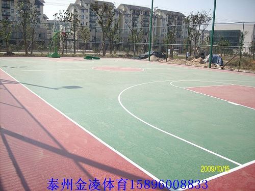 胜利体育标准篮球场地施工/室外篮球场地塑胶/硅pu