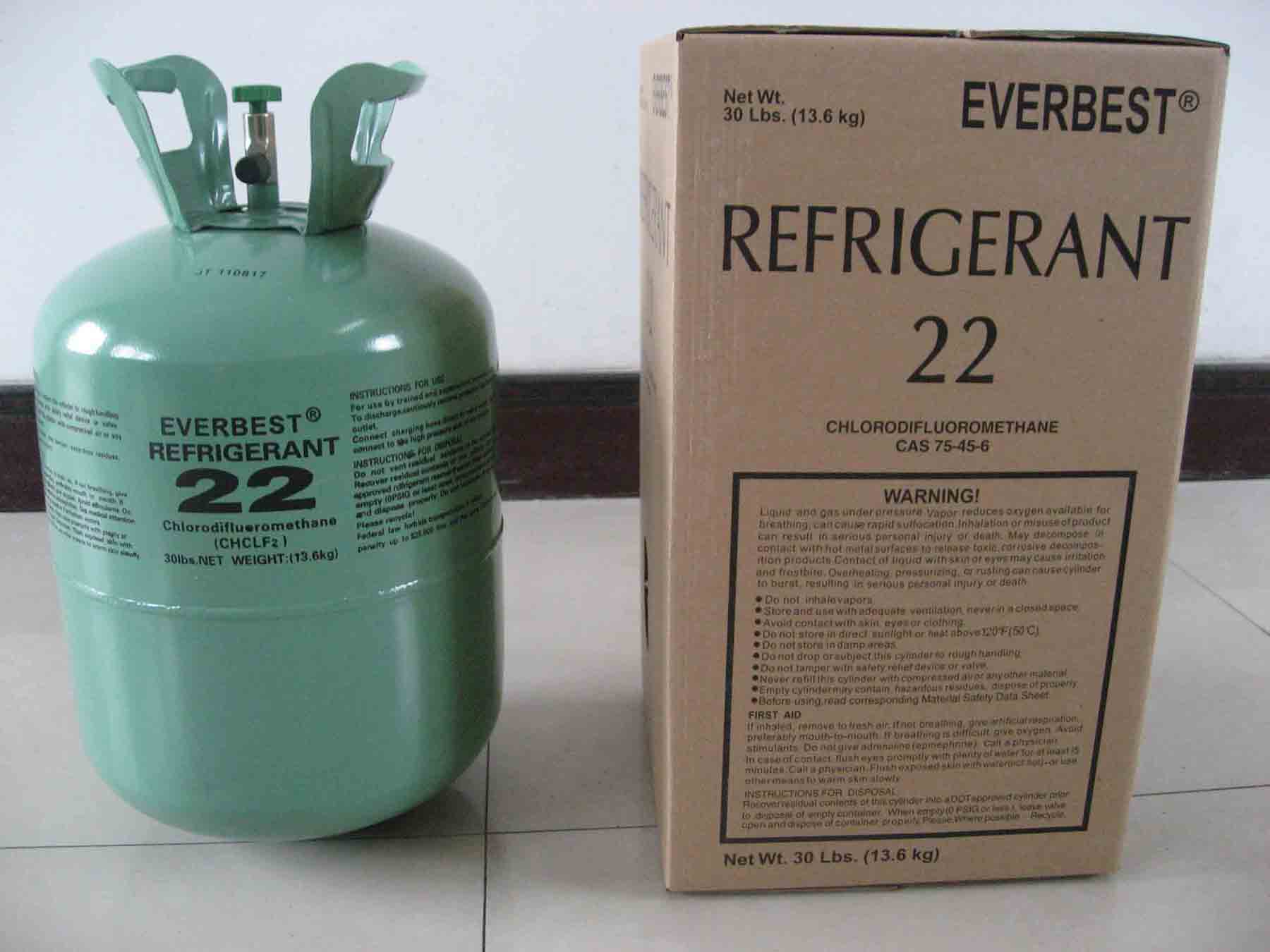 refrigerant gas R22/13.6KG/22.7KG