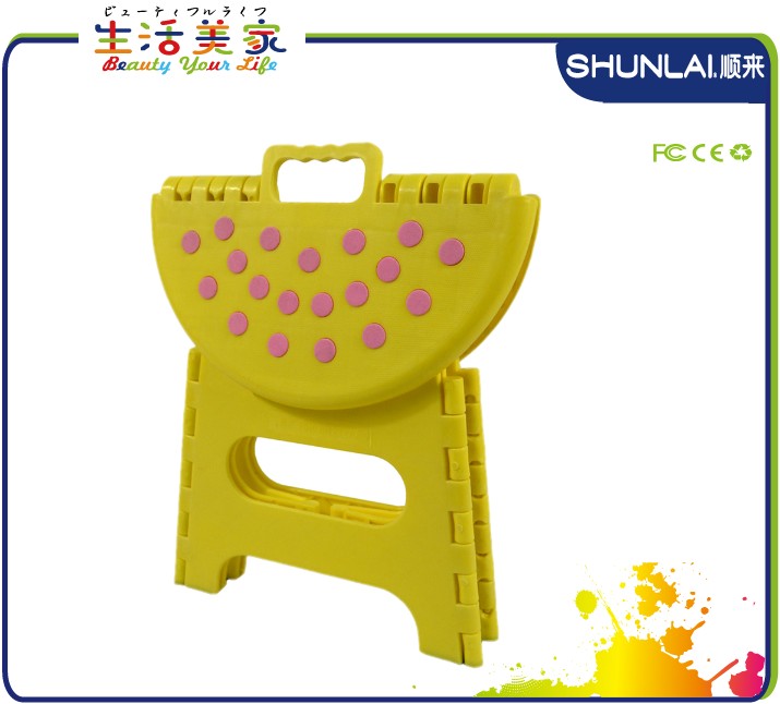 Child's Yellow Color Folding Stool Plastic Step stool